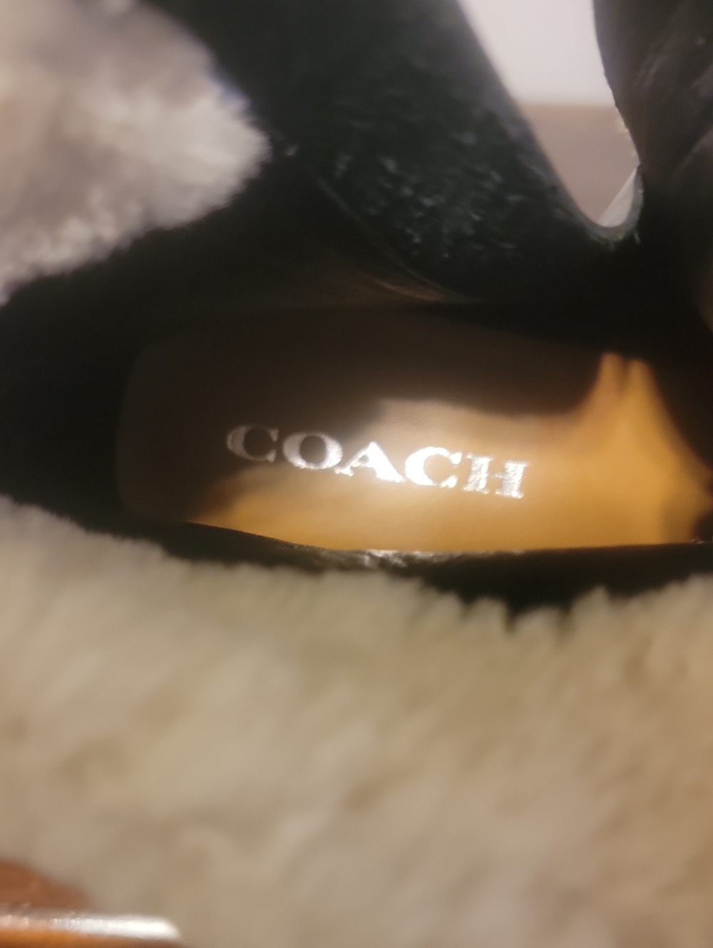 Coach Black Shearling-Lined Combat Boots